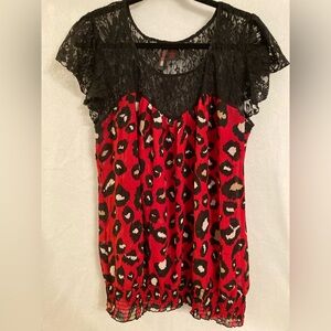 Torrid…Stylish Black and Red Lace Top